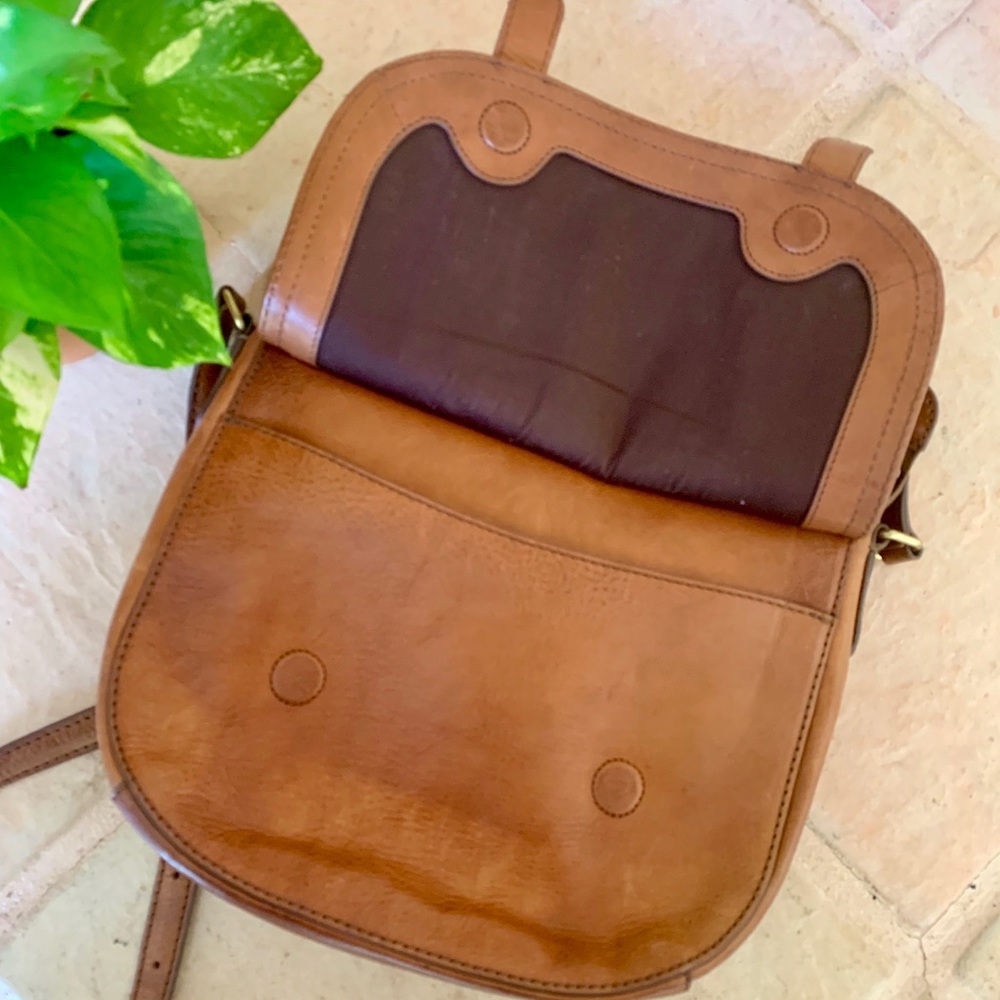 Frye Tan Leather Buckle Crossbody - Picture 3 of 9
